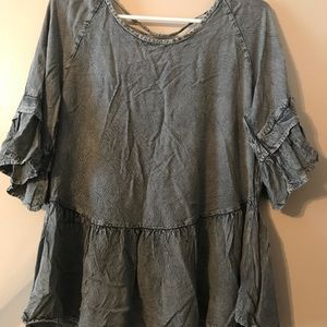 Gray/Denim looking blouse- BRAND NEW